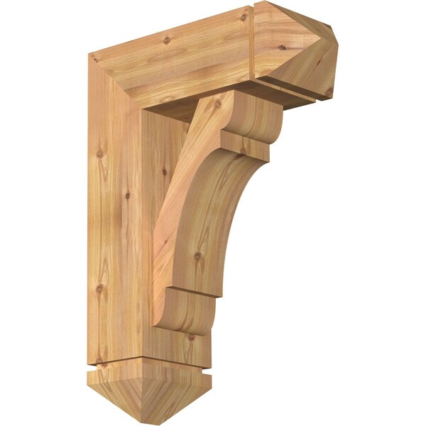 Ekena Millwork Olympic Arts and Crafts Smooth Bracket w/ Offset Brace, Western Red Cedar, 7 1/2"W x 20"D x 28"H BKT0806X20X28OLY03SWR - main